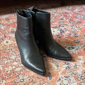 Steve Madden Black Leather Ankle Boots